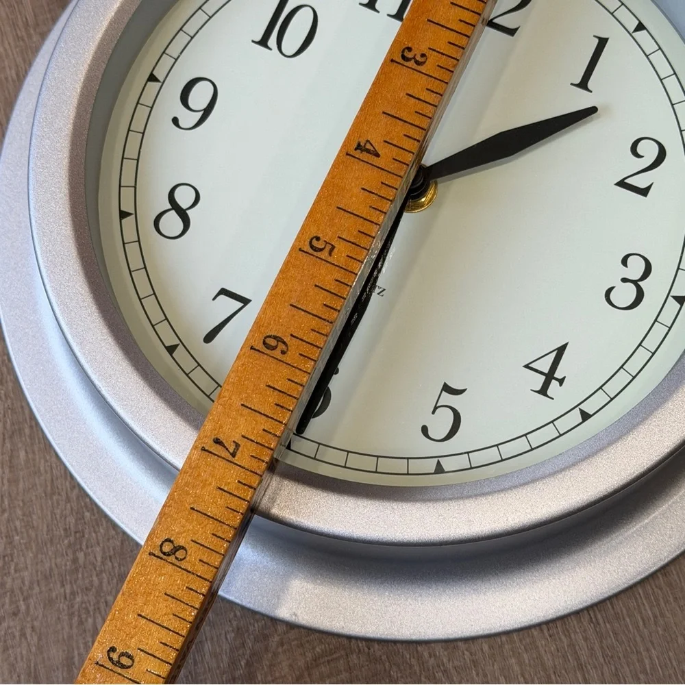 Vintage 90's IKEA Minimalist Brushed Metal Wall Clock Industrial Japanese Quartz